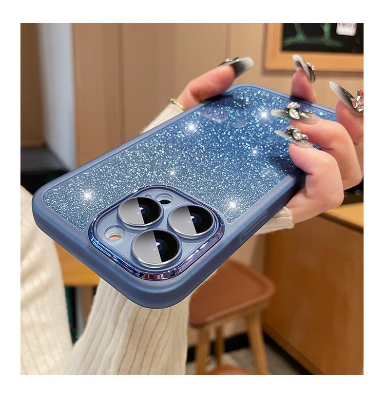 Gradient Glitter Clear Soft Case for iPhone